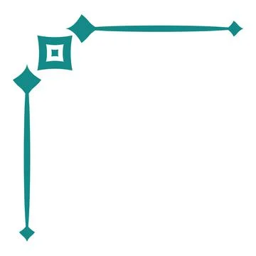 Teal corner design element with squares and diamonds Stock Illustration