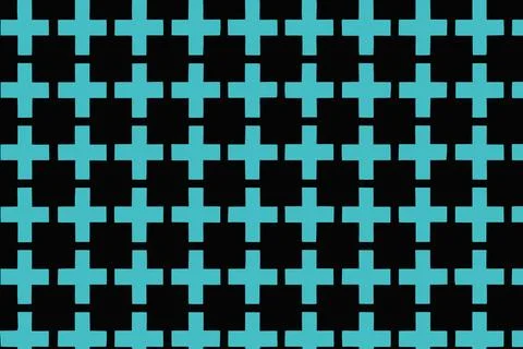 Teal cross pattern on black background seamless repeat 스톡 일러스트