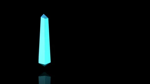 Teal Crystal turns on itself - loop animation Stock Footage 253345364