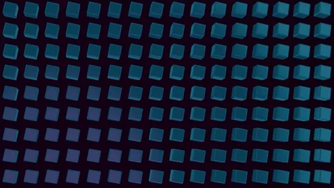 Teal Cubes Grid Animation Pulsing Seamless 4K Loop Digital Abstract Tech Ne.. Stock Footage 335255538