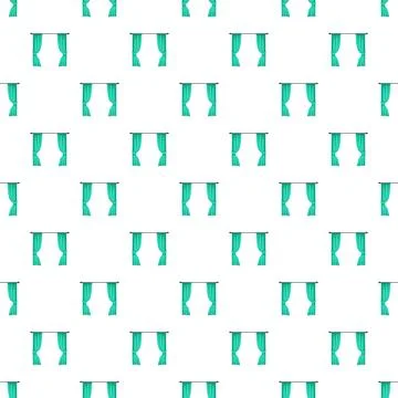 Teal curtains drapes seamless pattern background Illustrazione stock