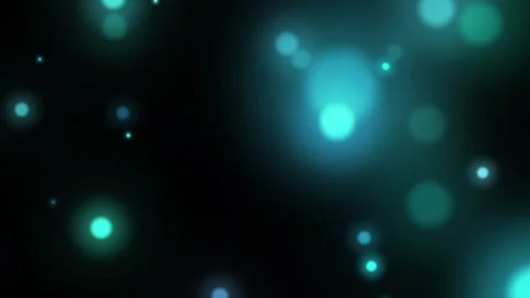 Teal Cyan Bokeh Particles Dark Background Loop Video stock 339560861