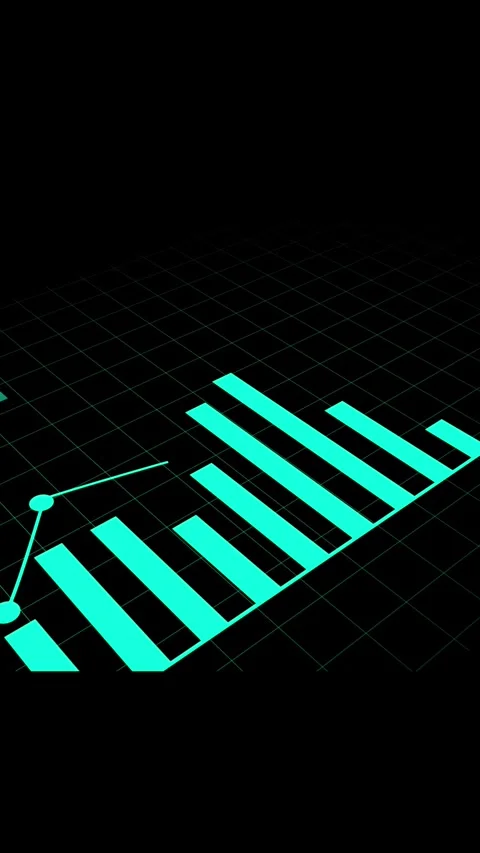 Teal cyan business data chart. Vertical video technology presentation loop... Stock Footage 341613976