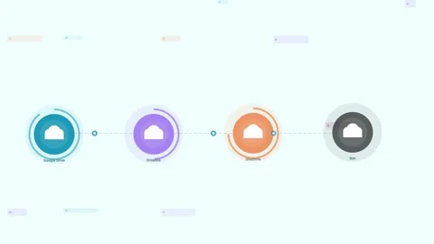Teal Data Migration Transfer Services Flat Design Loop Stock Footage 342605174