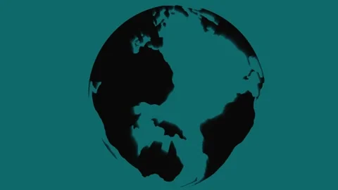 Teal digital plexus globe rotating on a dark background, spinning teal plan.. Stock Footage 331930811