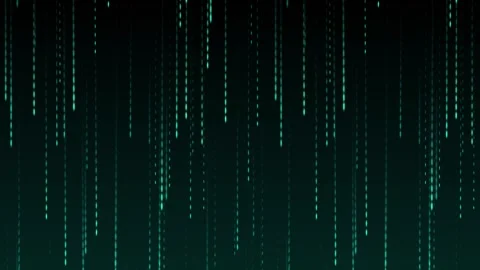 Teal Digital Rain Effect with Falling Dots abstract animated Stock Footage 337370677