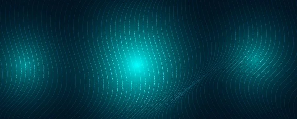 Teal Digital Wave Line Pattern Modern Background Stock Illustration