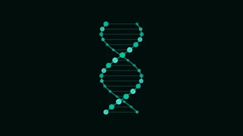 Teal DNA Double Helix Rotate Medical Animation Loop 库存影片 342610796