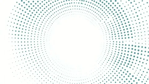 Teal dotted spiral abstract background with central copy space, seamless loop Stock Footage 342044976