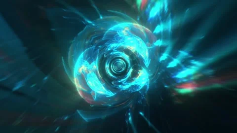 Teal Energy Tunnel VJ Loop Stock-Footage 329979185