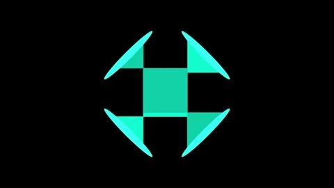 Teal Expand Compass Icon Stock Footage 340297215