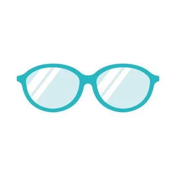 Teal eyeglasses with reflection. Vector Ilustração Stock