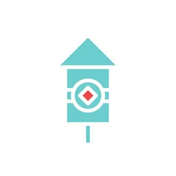 Teal firework icon for celebration design themes Stock Illustration