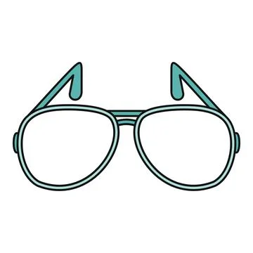 Teal frame aviator eyeglasses for vision correction Stock Illustration
