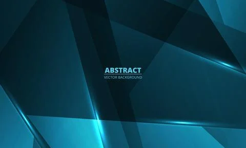 Teal geometric abstract background layered with reflective panels, angular Stock Illustration