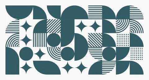Teal Geometric Abstract Pattern Stock Illustration