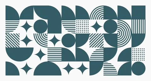 Teal Geometric Abstract Pattern Stock Illustration