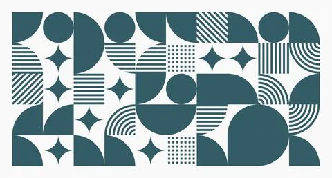 Teal Geometric Abstract Pattern Stock Illustration