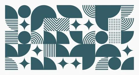 Teal Geometric Abstract Pattern Stock Illustration