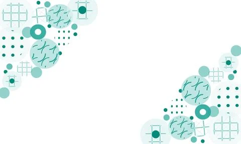 Teal geometric circles and dots abstract pattern background with copy space 스톡 일러스트