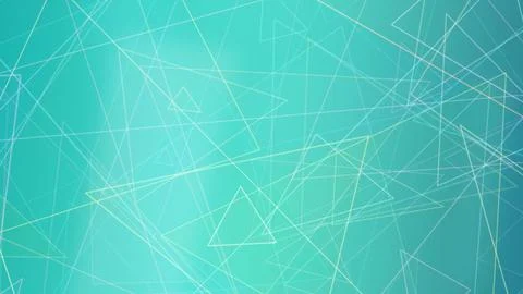 A teal geometric network backdrop features glowing vector lines and triangl.. Stock Illustration