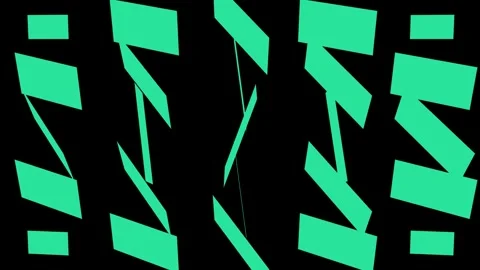 Teal Geometric Shapes Forming Abstract Patterns in Dark Space with Subtle C.. Stock Footage 340914519