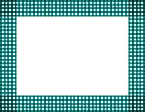 Teal gingham frame Stock Illustration