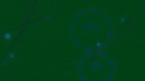 Teal glow starting HUD, nodes pulsing along lines, bar sliding revealing status Stock Footage 329548638