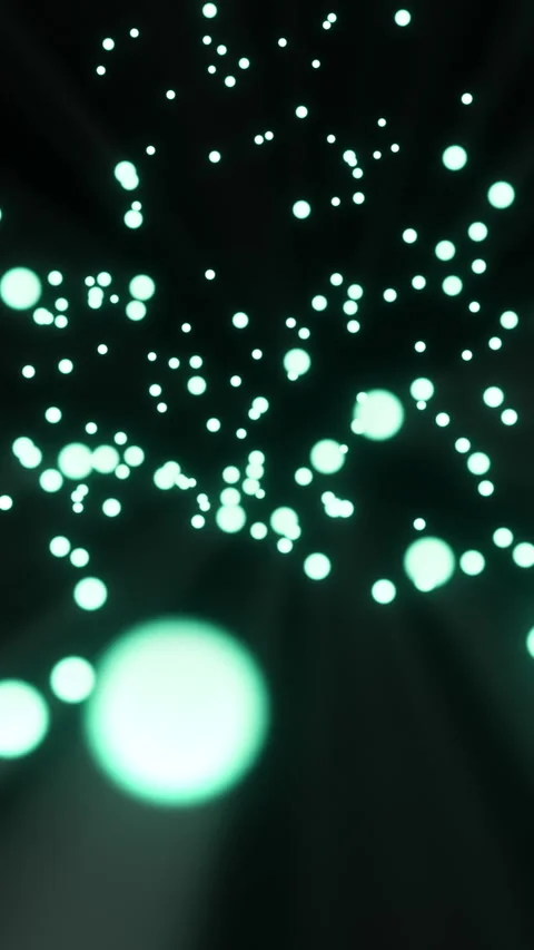 Teal Glowing Particles Rising with Light Rays Vertical Seamless Loop 스톡 동영상 345852975
