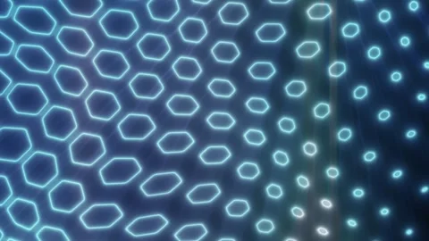Teal glowing polygon network with nodes and lines Stock Footage 329064617