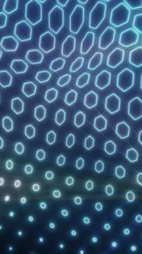 Teal glowing polygon network with nodes and lines, digital connection mesh on Illustrazione stock