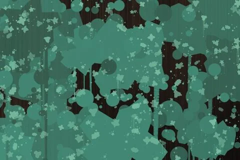 Teal green graphic background with circular blobs and paint drips for stree.. 스톡 일러스트