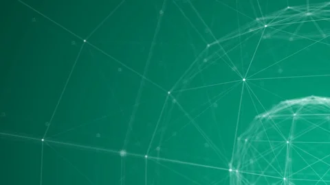 Teal, Green Plexus Sphere Wireframe Looping Background Animation - Hi Tech Vidéo 96221187
