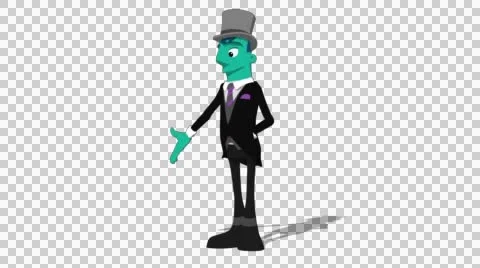 Teal Groom 'Gesture Low Screen Left' Connectable Character Animation Stock Footage 52129770