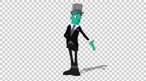 Teal Groom 'Gesture Low Screen Right' Connectable Character Animation Stock Footage 52129796