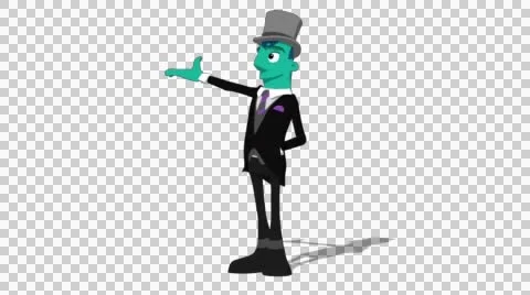 Teal Groom 'Gesture Screen Right' Connectable Character Animation Stock Footage 52129771