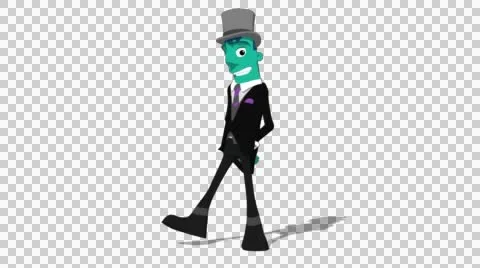 Teal Groom 'Side-step Screen Left' Connectable Character Animation Stock Footage 52129704