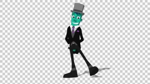 Teal Groom 'Side-step Screen Right' Connectable Character Animation Stock Footage 52129711