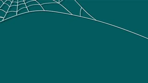 Teal Halloween background with spider web vector graphic in top corner for .. 库存插图