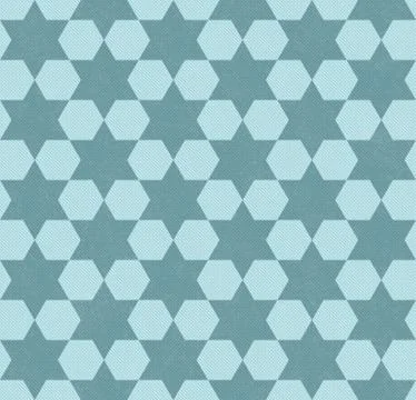 Teal hexagon patterned textured fabric background Stock Illustration