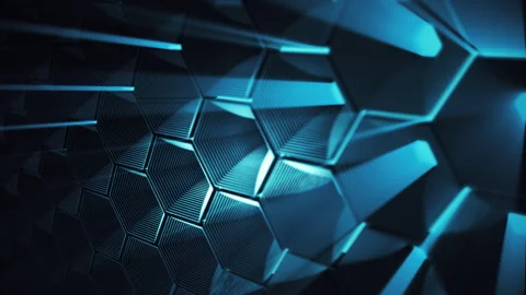 Teal Honeycomb Beaming Hexagon Pattern Abstract Background Animation Stock Footage 302920417