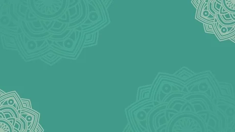 Teal Horizontal Animation Background with Islamic Mandala Ornaments Stock Footage 288656508