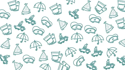 Teal icons float on clean white background Vídeos de archivo 333997508