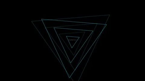 Teal Interlocking Star Polygon Lines on Black in an Abstract Geometric Pattern Stock Footage 348633520