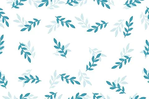 Teal leaves seamless repeat pattern Stock Illustration