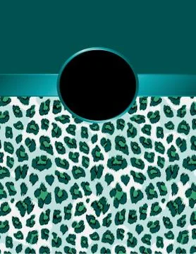 Teal Leopard Print with Rosette Stock Illustration