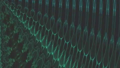 Teal light pulses through a rhythmic, wavy pattern Stock Illustration