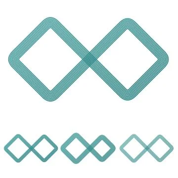 Teal line infinite logo design set Illustrazione stock