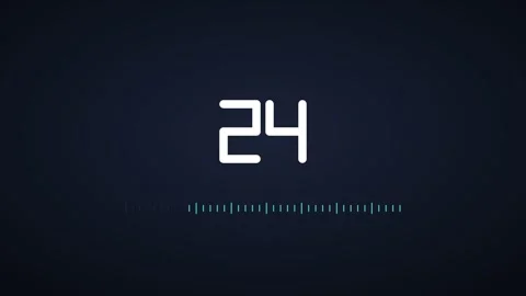 Teal Linear Ticks Countdown Timer 30 Seconds for events presentations Stock Footage 342629360