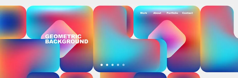 Teal Liquid color background design for Landing page site. Fluid gradient shapes Illustrazione stock